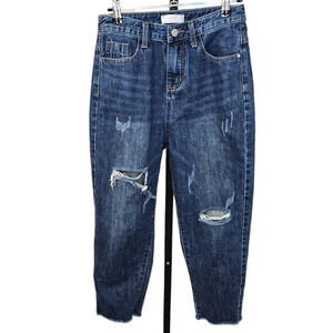 Oak + Fort Womens High Rise Crop Distressed  Jeans Size Small